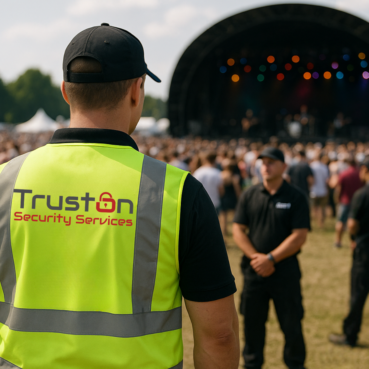 Security Guard watching over a music festival